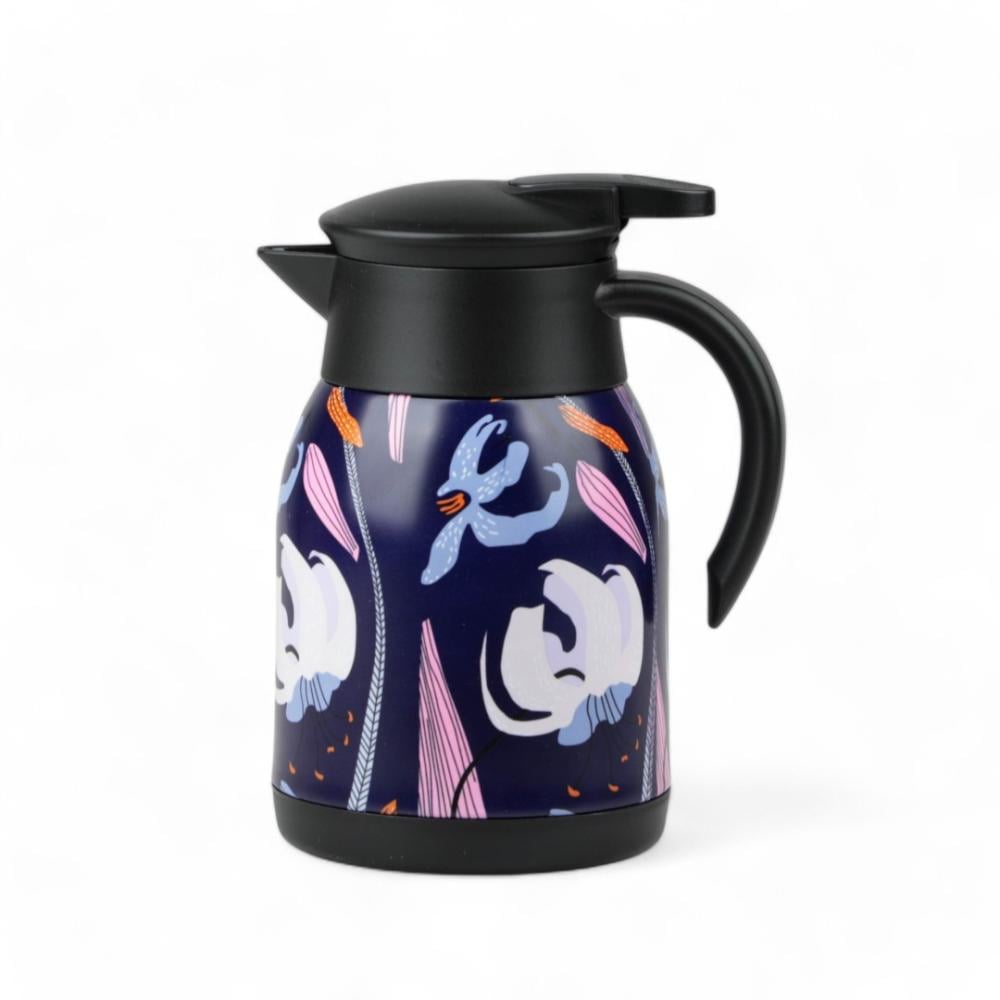Multicolor Bister steel thermos with a black lid