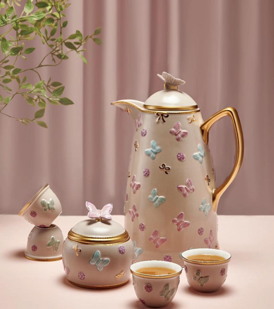 Butterfly Thermos, Porcelain, 1 Liter