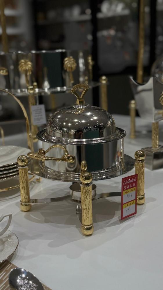 سخان طعام النخلة ذهبي فضي 1 لتر